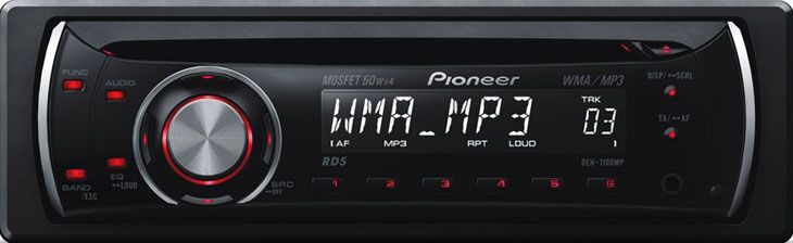 DEH-1100MP PIONEER MP3  Aux.1 RCA (Red)